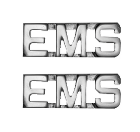 EMS Collar Letter Insignia - No Shine Metal Pin-On - PAIR
