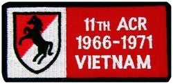 11th ACR (Armored Cavalry Regiment) Vietnam Small Patch