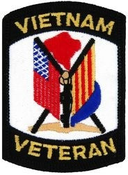 Vietnam Veteran Crossed Flags Small Patch