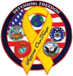Defending Freedom Back Patch - Support Our Troops - 12 Inch