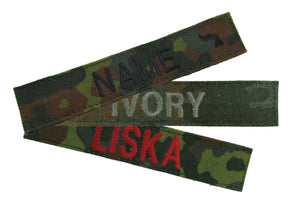 Flecktarn Name Tape with Hook Fastener - Fabric Material