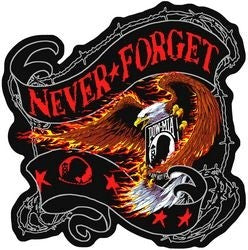 Eagle POW Never Forget Back Patch - 12 Inch