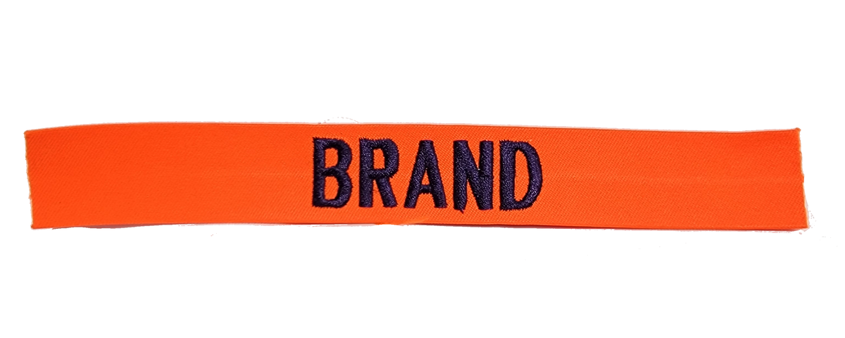 Fluorescent Orange Name Tape - SEW ON - Fabric Material