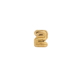 Gold Number Two (2) Ribbon Device - 3/16 inch