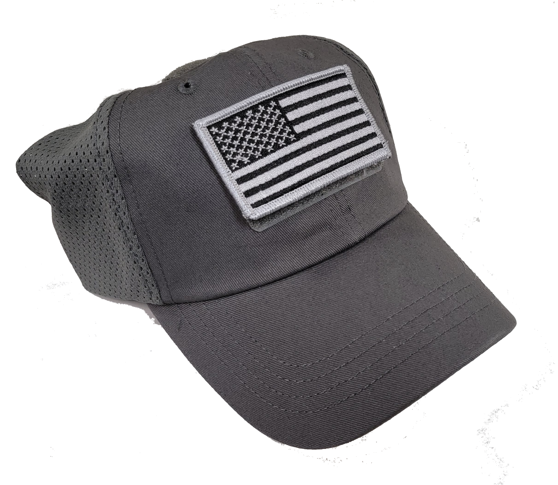 American Flag Black and Grey with Name Patch