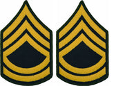 U.S. Army Gold on Green Chevrons - Pair - All Enlisted Ranks