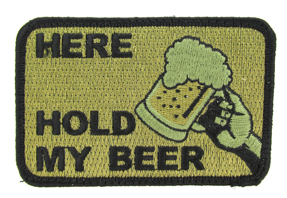HERE HOLD MY BEER Morale Patch - Various Colors