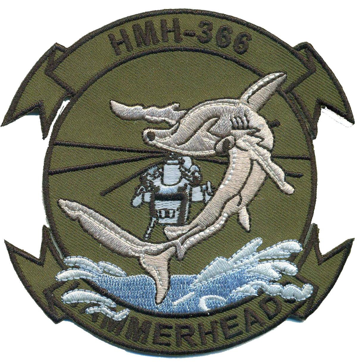 HMH-366 Hammerheads USMC Patch - Olive Drab