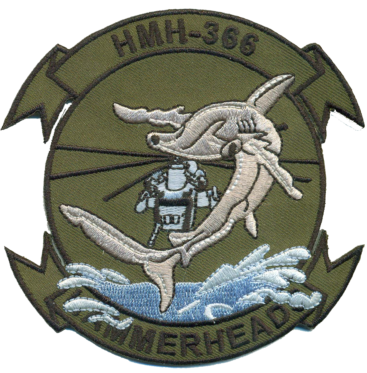 HMH-366 Hammerheads USMC Patch - Olive Drab