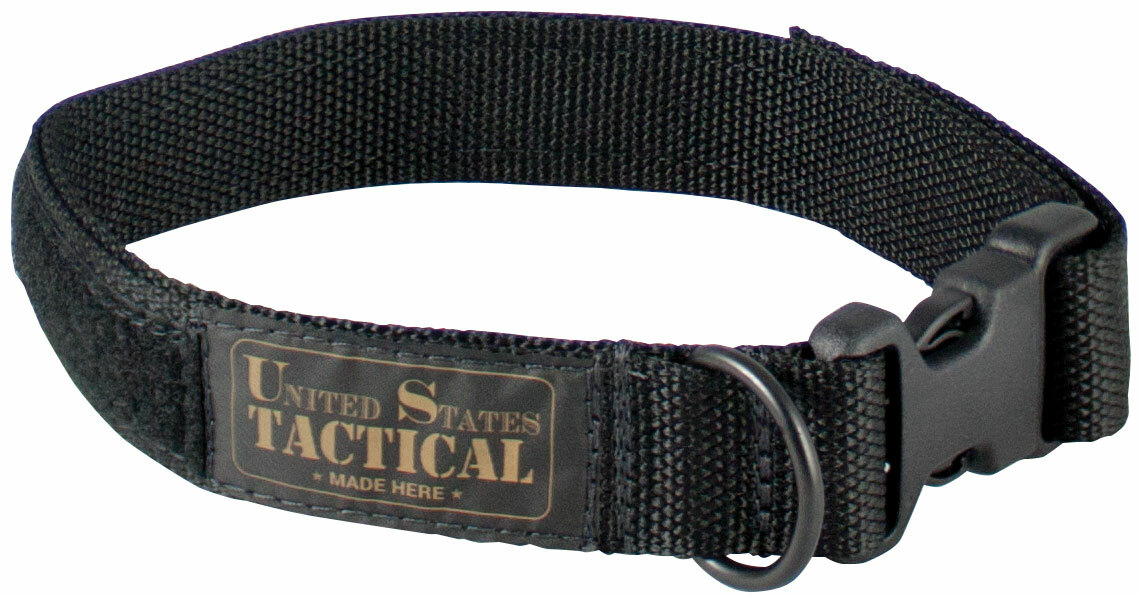 K-9 Tactical Dog Collar - Quick-Release Buckle - with Hook/Loop Fastener for Name Tapes