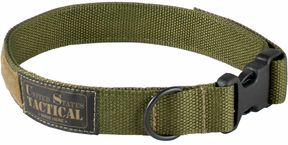 K-9 Tactical Dog Collar - Quick-Release Buckle - with Hook/Loop Fastener for Name Tapes