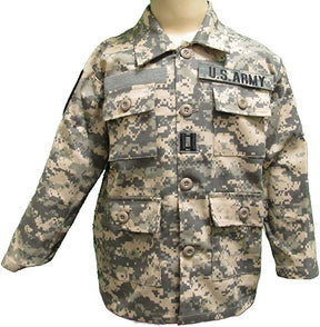 Kid's Army Jacket with Authentic Patches - ACU Camo 