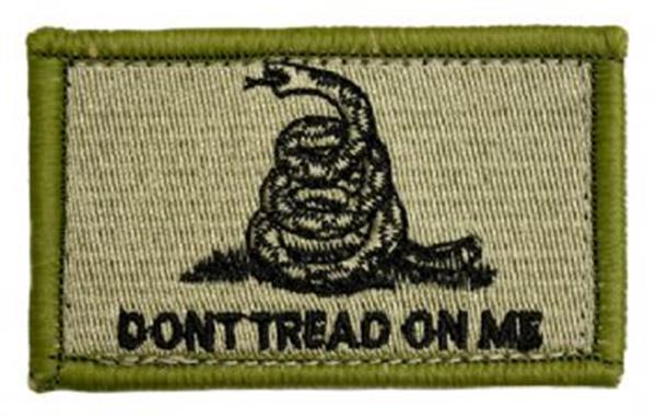 Don't Tread on Me Flag Patch - TAN-OD - Small Morale Patch