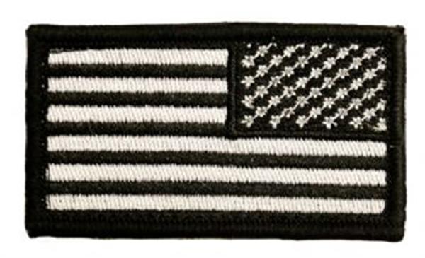 Kids American Flag Patch REVERSE - BLACK-WHITE