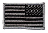 Kids American Flag Patch REVERSE - SILVER and BLACK