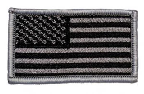 Kids American Flag Patch Forward - SILVER and BLACK