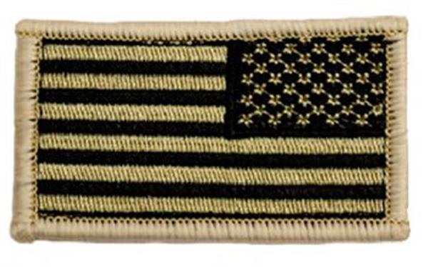 Kids American Flag Patch REVERSE - TAN and BLACK