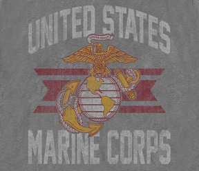 U.S. Marine Corps Vintage Emblem Short Sleeve T-Shirt - GREY