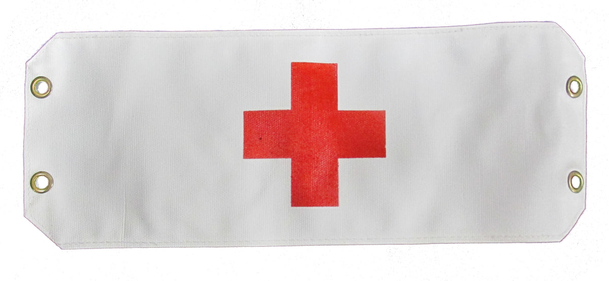 Vinyl Medic Red Cross Arm Band with Eyelets