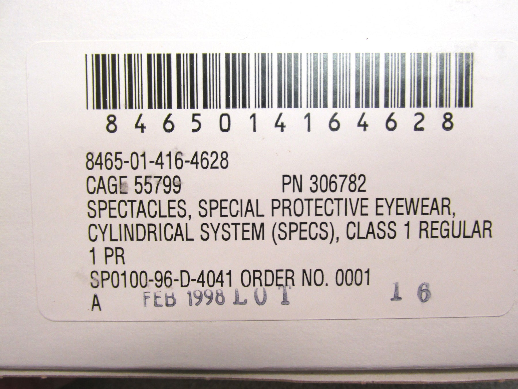 U.S. Military Surplus Eyewear - Special Cylindrical System (SPECS)
