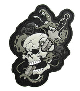 Skull, Knife and Snake Morale Patch - PVC with Hook Fastener