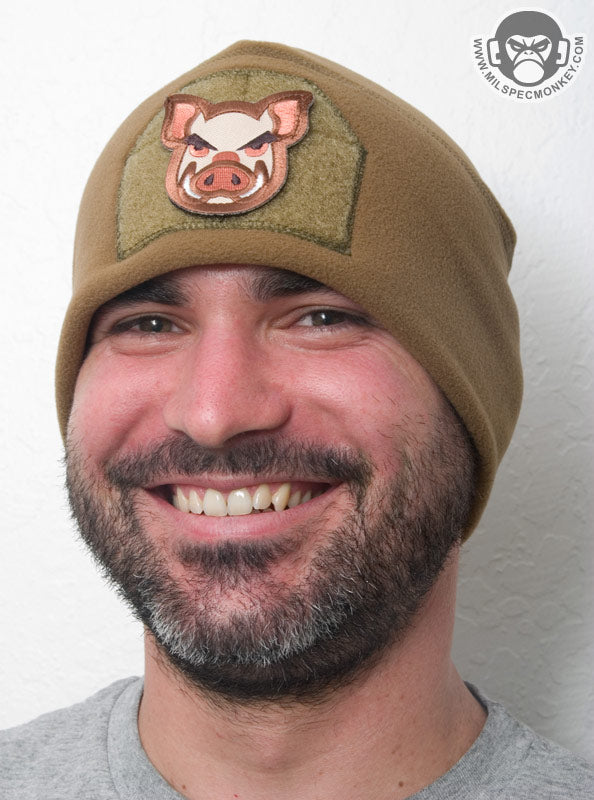 Military Style Watch Cap with Loop for Patches