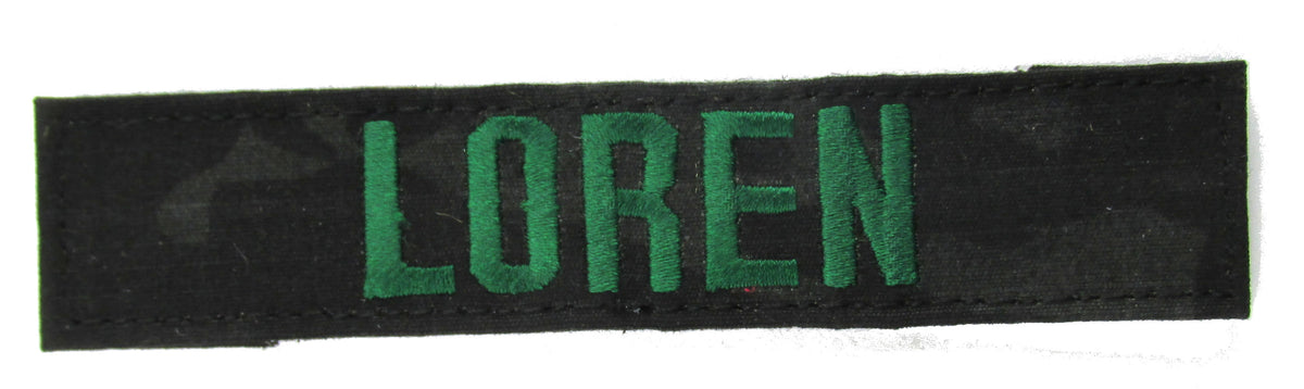 Multicam Black Name Tape - SEW ON - Fabric Material