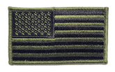 O.D. Green U.S. Flag Patch - Forward Facing with Hook Fastener