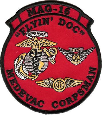 MAG 16 Medevac Corpman USMC Patch - FLYIN DOC