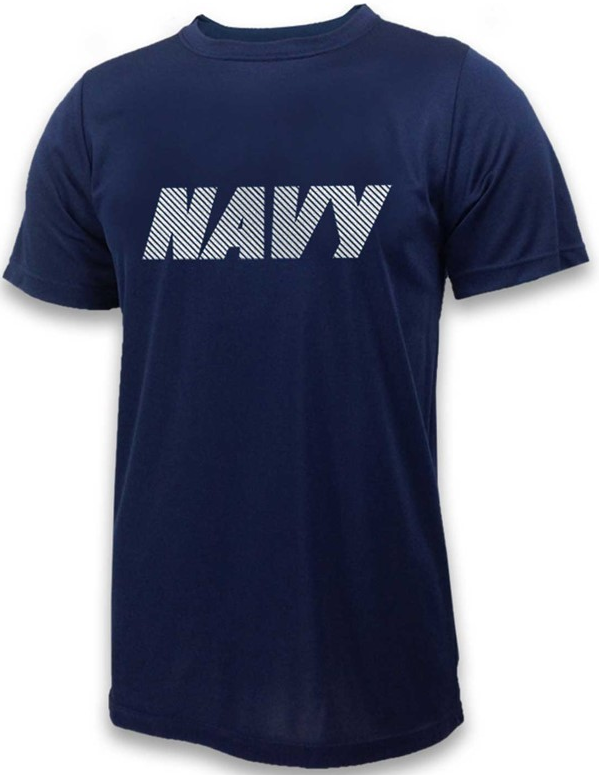 Navy Reflective Moisture Wicking Performance T-Shirt - NAVY BLUE - CLEARANCE!