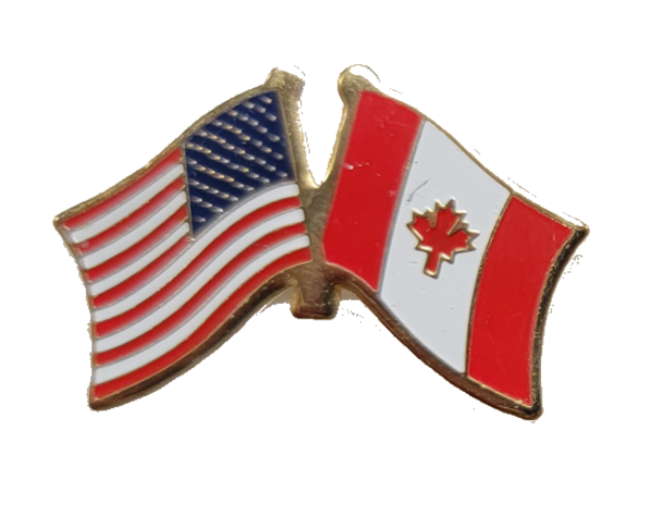 Canada / U.S.A. Crossed Flags Pin