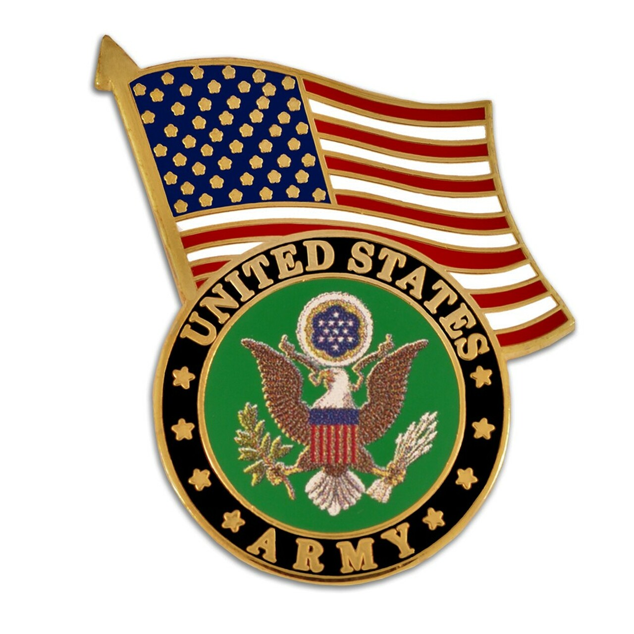 CLEARANCE - U.S. Army Emblem with U.S. Flag Pin