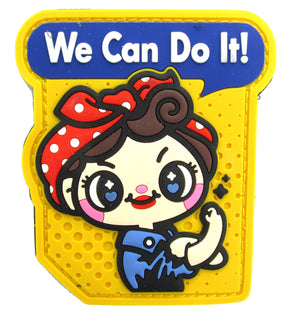 We Can Do It! Cute Rosie the Riveter Patch - PVC with Hook Fastener