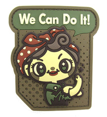 We Can Do It! Cute Rosie the Riveter Patch - PVC with Hook Fastener