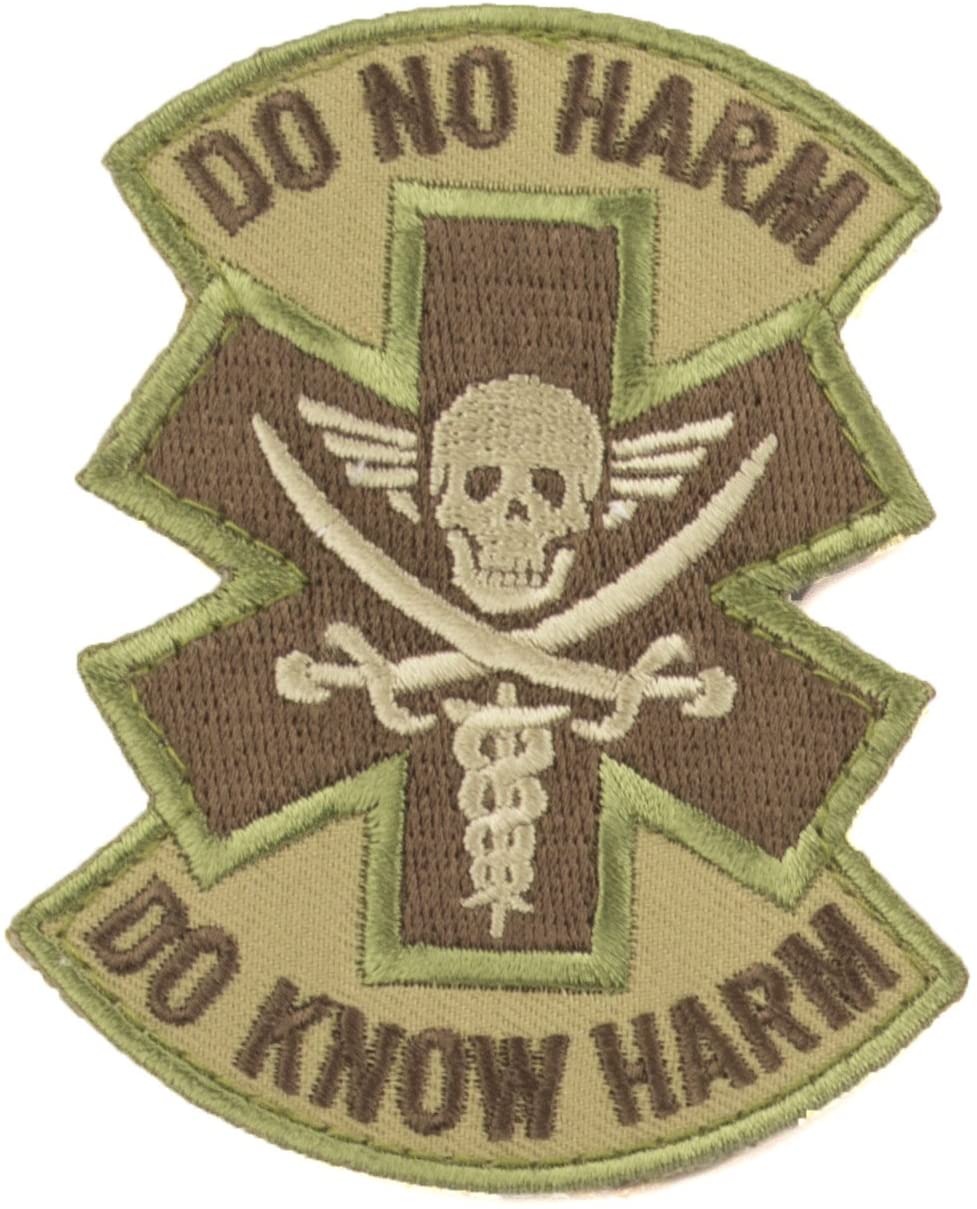 Do No Harm Morale Patch with Pirate Skull - Hook Fastener