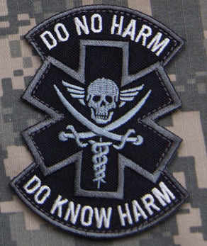 Do No Harm Morale Patch with Pirate Skull - Hook Fastener