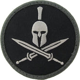 Crossed Swords Spartan Helmet Morale Patch - Hook Fastener