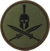Crossed Swords Spartan Helmet Morale Patch - Hook Fastener