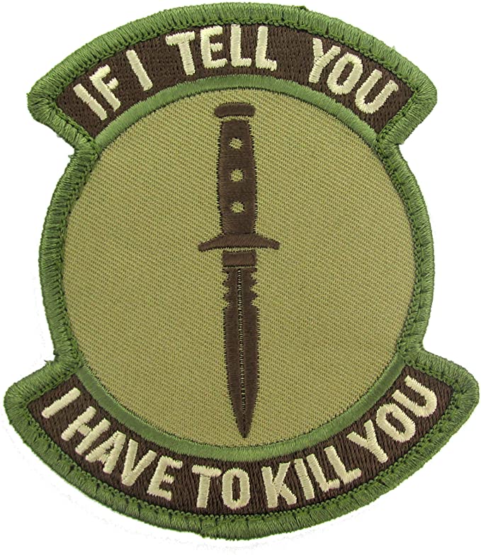 If I Tell You I Have to Kill You Morale Patch - Hook Fastener