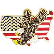 U.S. Map Flag with Eagle Pin