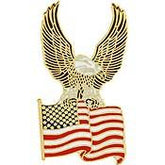 Eagle on top of U.S. Flag Pin