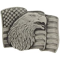 Pewter U.S. Flag Pin with Eagle