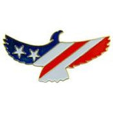 Patriotic Eagle Pin with U.S. Flag Stripes and Stars
