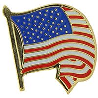 U.S. Flag Pin - Wavy Curled Flag