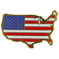 Patriotic U.S.A. Map Pin