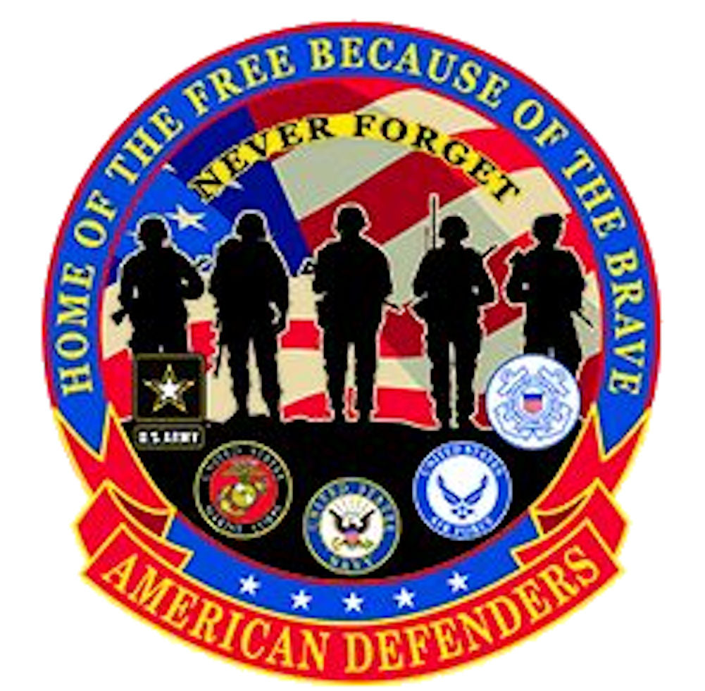 American Defenders Patch - Home of the Free Because of the Brave Back Patch