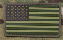 U.S. Flag Patch Forward Facing PVC with Hook Fastener