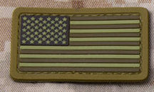 CLEARANCE - Mini U.S. Flag Patch Forward Facing PVC with Hook Fastener
