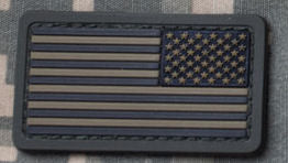 CLEARANCE - Mini U.S. Flag Patch Reverse Field PVC with Hook Fastener