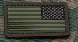 Mini U.S. Flag Patch Reverse Field PVC with Hook Fastener